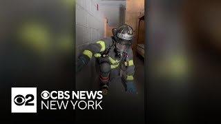 CBS New Yorks Doug Williams trains with FDNY firefighters [upl. by Enailil]