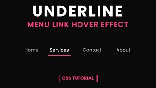 Draw Underline Link Hover Effect  CSS Menu Hover Effect [upl. by Halda]