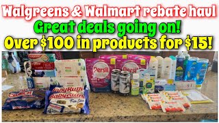 Walmart amp Walgreens rebate haul 104 So many cheap deals going on All for 15🥳 [upl. by Melonie]