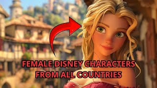 AI Draws Female Disney Characters From All Countries [upl. by Eilitan]