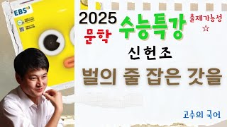 2025 EBS 수능특강 문학 신헌조 벌의 줄 잡은 갓을 사설시조 [upl. by Albright]