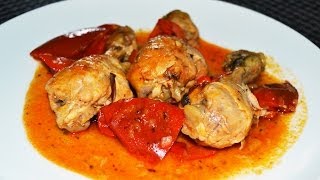 Chicken Stew with Peppers  Easy Stewed Chicken Drumsticks Recipe [upl. by Myke504]