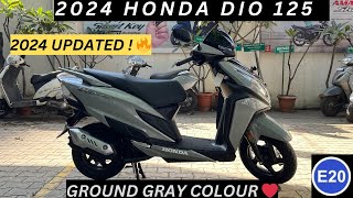 Honda Dio 125 2024 E20 OBD 2  Ground Gray 🔥 Standard Variant  2024 Honda Dio 125 Standard Review [upl. by Atsirtal417]