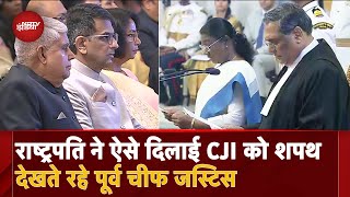 CJI Sanjiv Khanna को President Murmu ने ऐसे दिलाई शपथ देखते रहे पूर्व CJI DY Chandrachud  NDTV [upl. by Woolcott]