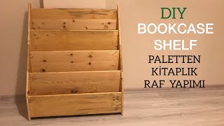 Paletten kitaplık yapımı  Making a bookcase from pallets  Raf yapımı  Wooden bookcase diy [upl. by Zacharias]