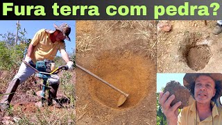 PERFURADOR em terra DURA com CASCALHO e PEDRA Veja [upl. by Valentin]