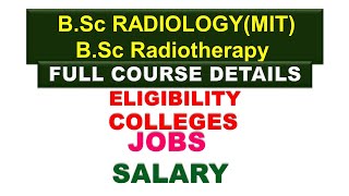 BSc Radiology Course DetailsBSc Radiotherapy Course details what is radiography vs radiotherapy [upl. by Llemij]