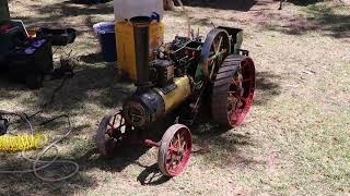 Model Burrell steam traction engine front view at the All British Day Echunga South Australia [upl. by Lexis715]