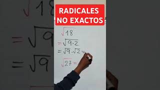 RADICALES NO EXACTOS  super facil [upl. by Tudela]