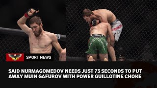 UFC 294 results Said Nurmagomedov Stops Muin Gafurov With Stunning Opening Minute Guillotine Choke [upl. by Aitnyc]