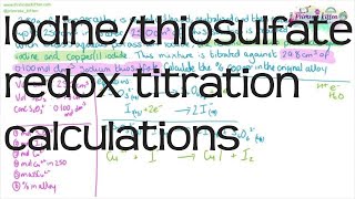 Iodine and sodium thiosulfate redox titration calculations  ALevel Chemistry [upl. by Iorgo]