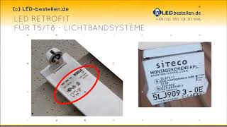 T5 und T8 Lichtbandsysteme in Sekunden ohne Umverrdahtung auf LED umrüsten [upl. by Whalen]