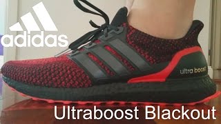 How To Black Out Adidas Ultra Boost Mid Sole  Solar Red 20  On Feet [upl. by Edals909]