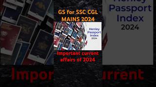 Henley Passport Report 2024 ssc cgl henley upsc gk gs news ytshorts shorts short india [upl. by Ybot537]