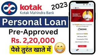 Kotak Personal Loan Pre Approved Rs 220000 [upl. by Rame]