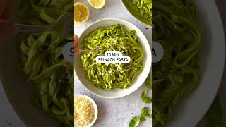 Spinach spaghetti Vegan pasta recipe shorts healthyfood shortvideo [upl. by Pardoes]