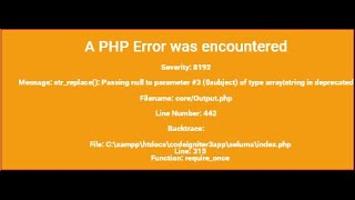 Memperbaiki Error CI 3 di PHP versi 8 strreplace passing null to parameter of type array stri [upl. by Maurili]