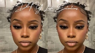 DIY lash extensions using strip lashes   last 12 weeks  DIY all 2024 [upl. by Malvin]