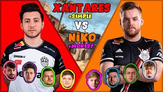 Xantares vs Niko pt2 With S1mple and Monesy  FPL Csgo Stream Battles [upl. by Annehs]