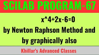 SCILAB PROGRAM67 Newton Raphson MethodKhillars Advanced Classes [upl. by Fina]