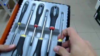 Unpacking  unboxing screwdriver set Bahco ERGO™ BE9881 [upl. by Marston]