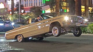 Lowriders Cruising and Hopping on Las Vegas Blvd [upl. by Nomrej48]