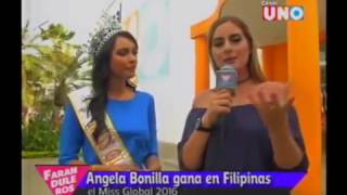 Faranduleros Angela Bonilla Ganadora del Miss Global 2016 [upl. by Nuavahs]