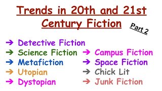 Trends in 20th and 21st century Fiction Trends in 20th and 21th century FictionNovelDetective [upl. by Sunil]