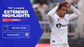 Western United v Macarthur FC  Extended Highlights  Isuzu UTE ALeague 202324  Round 23 [upl. by Hakon]