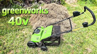 Greenworks 40V Dethatcher Scarifier Review [upl. by Bengt]