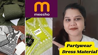 Meesho Partywear unstitched dress material under 500 only [upl. by Omocaig398]