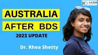 Australia After BDS 2024 Update  Dr Rhea Shetty [upl. by Massab]