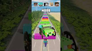 Noob vs PRO vs Hacker vs HEROBRINE Car Jump Challenge  BeamNGDrive [upl. by Cela405]