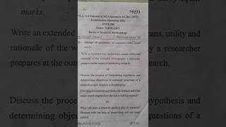 Basics of Research Methodology Ma 3rd sem mdu question paper [upl. by Arym411]