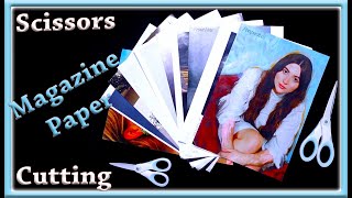 ASMR  Cutting Magazine PicturePages  Scissor Sounds  Paper Sounds  Crumpling Paper  No Talking [upl. by Romine]