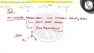 Which of following compounds exists as nonresolvable racemic mixtu [upl. by Angell]