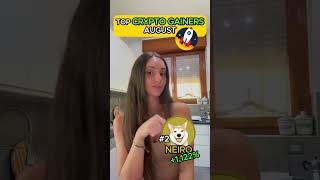 Top crypto gainers of August🚀🔥 crypto memecoin altcoins cryptonews cryptocurrency coin [upl. by Anastice]