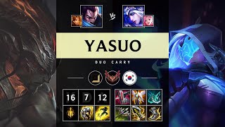 Yasuo ADC vs Ashe Godlike  KR Grandmaster Patch 1421 [upl. by Aitam]