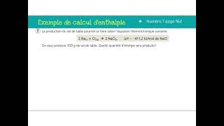 Calcul impliquant l’enthalpie molaire et la stoechiométrie chimie [upl. by Atiuqahc781]