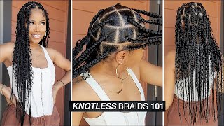 NEAT  EASY KNOTLESS BOHO BRAIDS🔥 beginner friendly [upl. by Nonregla]