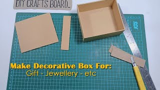 Craft Using Cardboard  DECORATIVE Gift Box Making With Cardboard  Jewellery Box Craft Ideas [upl. by Rehposirhc]