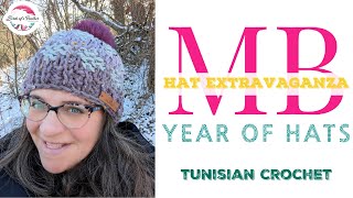 Free Hat Patterns all Year  Killington Tunisian Crochet Hat in the Round  1 of 12 in series [upl. by Alexio]