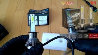 Unboxing amp Review NEW H1 200W 20000LM COB Car LED Headlight Bulbs 6000K White [upl. by Sikram]