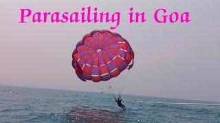 Parasailing in Goa  North Goa  India [upl. by Ilarrold]