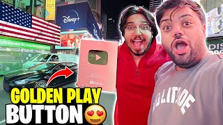 Ducky Ny Surprise Dy Diya America Ma 😱  Golden Play Button Aa Gya Finally 😍 [upl. by Yreffoeg832]