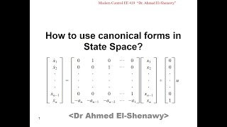 How to use canonical forms in State Space 419 Lecture 6 4 [upl. by Dragone]