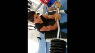 A boy of 12 years old is holding 70 kilos BICEPS [upl. by Nodarb]