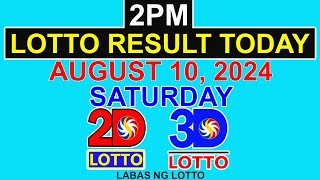 Lotto Result Today 2pm August 10 2024 PCSO [upl. by Draneb]