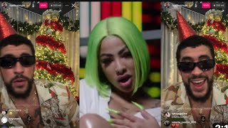 YAILIN se sorprende con Bad Bunny escuchando su nueva música 😳 TEKASHI le da like [upl. by Nairbo]