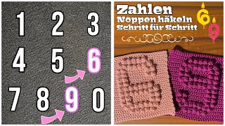 69   Zahlen Noppen häkeln  Schritt für Schritt  Anleitung  Babydecke  Babynamen  DIY [upl. by Clea788]